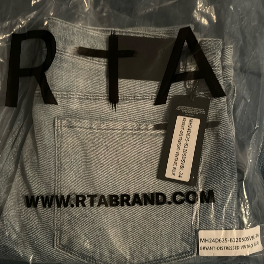 Rta Men’s Skinny Jeans Bryant Distressed Vintage Blue size 34